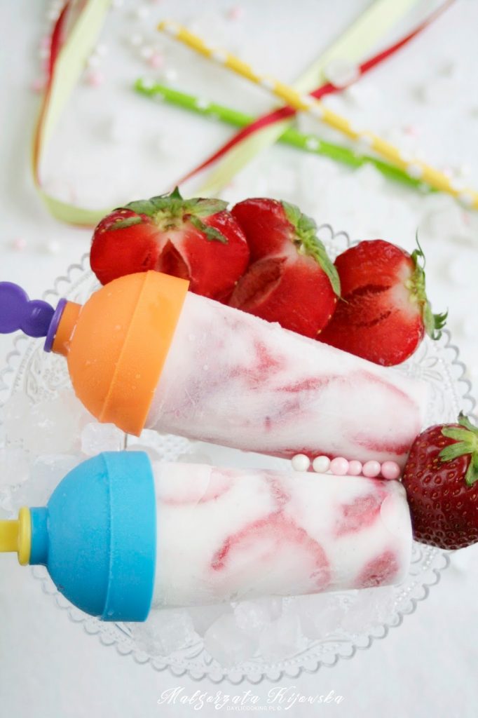 lody jogurtowe, domowe lody, truskawki, lody owocowe, lody truskawkowe, daylicooking, Małgorzata Kijowska