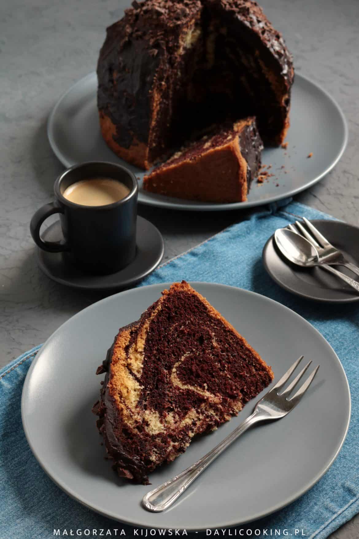 Przepis na waniliowo-czekoladowe ciasto Zebra