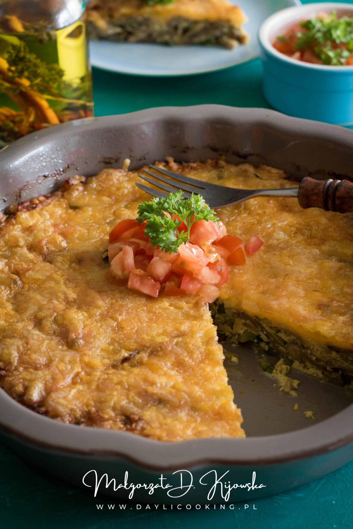 zapiekanka z cukinii i pieczarek